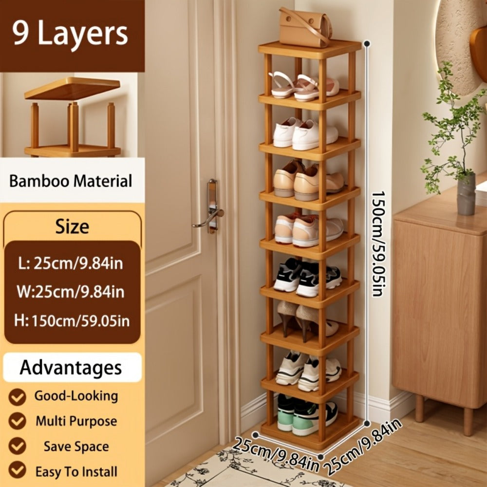 9-Layer Freestanding Shoe Rack, Closet Shoe Shelf for Entryway detail image