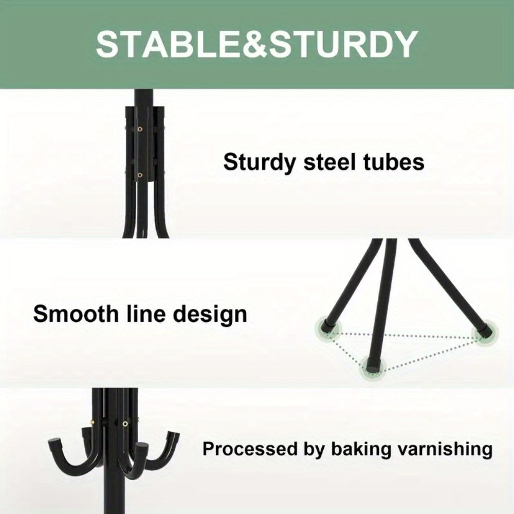 9-Tier Freestanding Coat Rack with Tool-Free Assembly for Entryway detail image - detail view 10