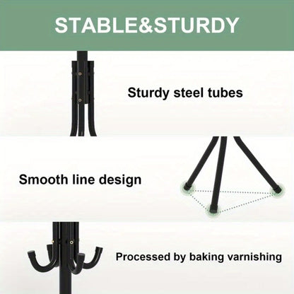 9-Tier Freestanding Coat Rack with Tool-Free Assembly for Entryway detail image - detail view 10