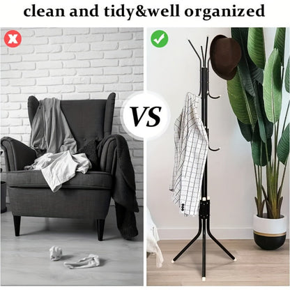 9-Tier Freestanding Coat Rack with Tool-Free Assembly for Entryway detail image - detail view 8