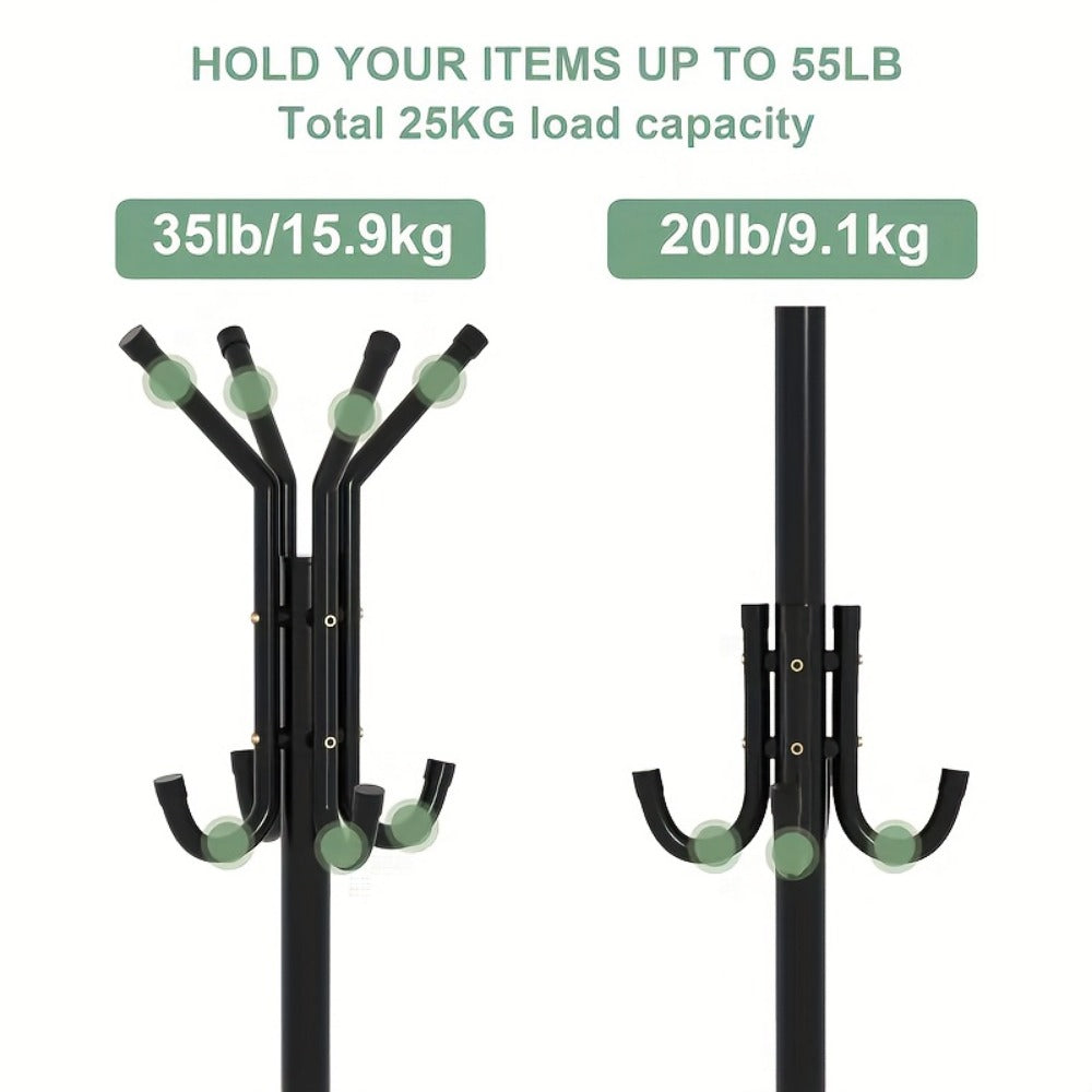 9-Tier Freestanding Coat Rack with Tool-Free Assembly for Entryway detail image - detail view 9