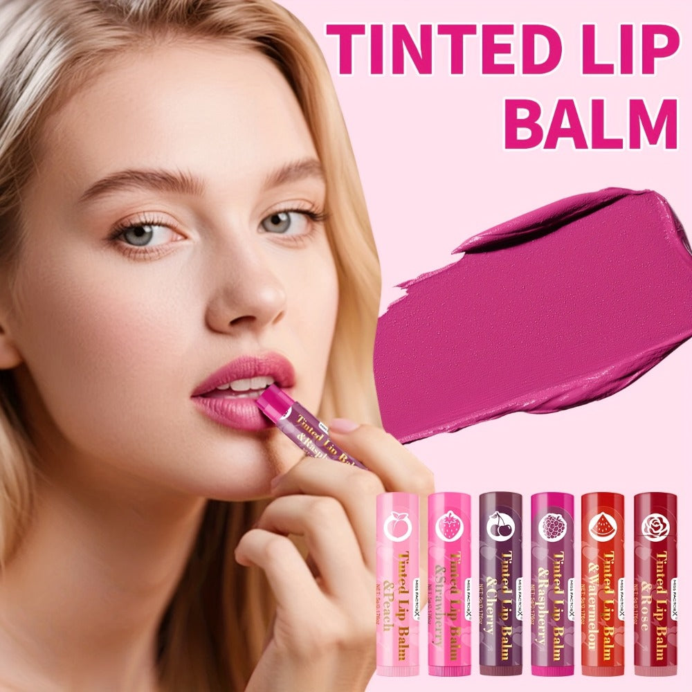 MISS FACTOR 30-Piece Tinted Lip Balm Set with Capped Tubes Organized into Six Color Groups