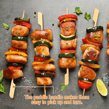 Bamboo Appetizer Skewers 400 Pack 6 Inch for Grilling, Camping and Outdoor Meals, with the Listed Configuration
