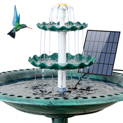 Bird Bath Fountain Solar 3-Tier – Outdoor Garden & Courtyard Decor