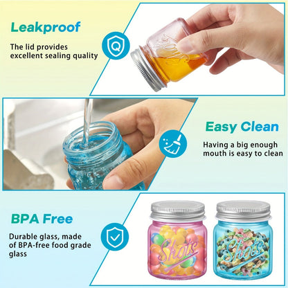 Mason Jar Shot Glasses 36 Pcs with Lids – 2 Oz Dishwasher Safe Mini Shooter Glasses – Perfect for Wedding Party Favors, Home Bar, Desserts