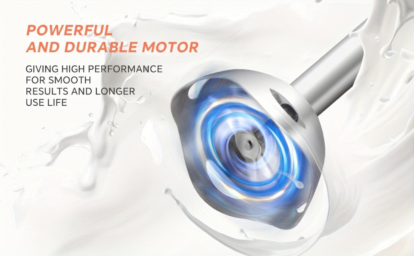 400W Immersion Blender with Two-Button Control, Detachable Shaft and 38 cm Black Handheld Body