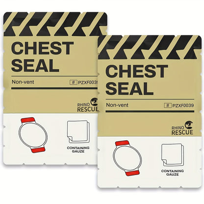 Non-Vented Chest Seal Emergency Trauma Dressing for Sucking Chest Wounds, Portable IFAK Medical Supply PA Nylon FSA HSA Eligible