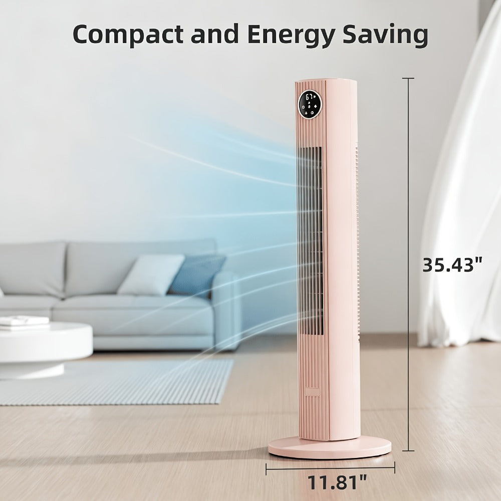 Tower Fan 35-Inch Bladeless 85° Oscillating Standing Floor Fan 3-Speed Quiet Cooling with 12H Timer for Bedroom Office Living Room Home