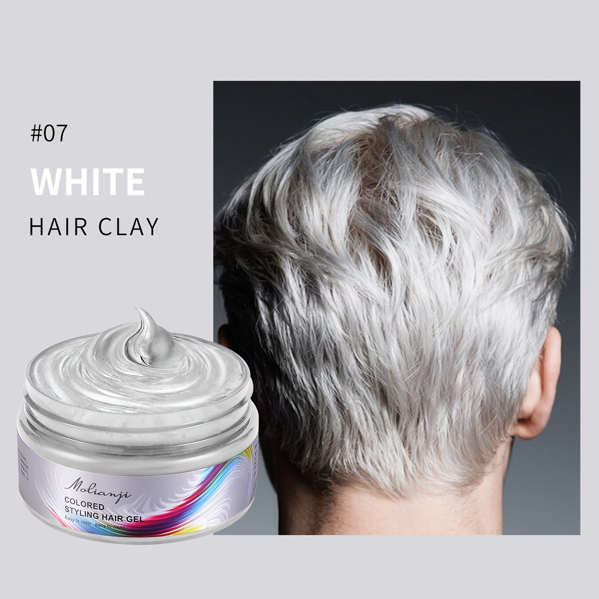 Hair Color Wax Temporary Hair Dye 3.53oz, 9 Vivid Shades, Easy Wash, Non-Damaging for Everyday Face, Beard and Body Grooming