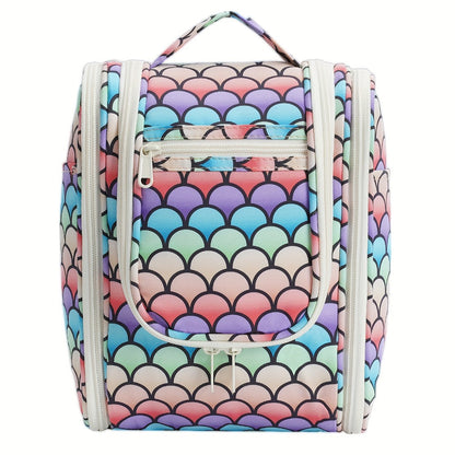 Toiletry Bag Hanging Large-Capacity Makeup Organizer with Hook, Multiple Compartments and 16 Print Options