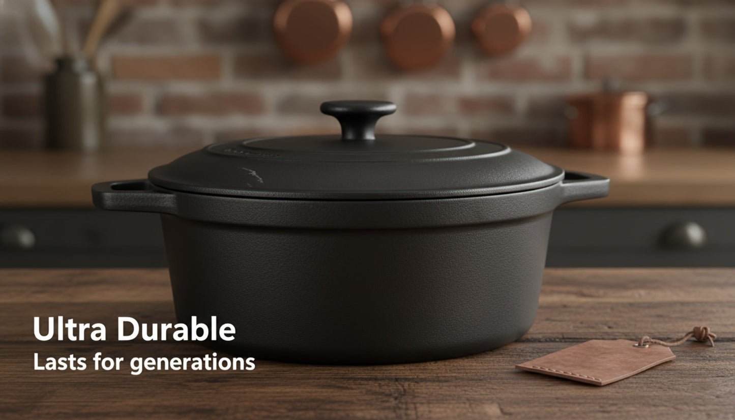 Cast Iron Cookware Set for Kitchen Camping BBQ – Non-Stick Skillet Dutch Pot Frying Pan Baking Tray Griddle Options