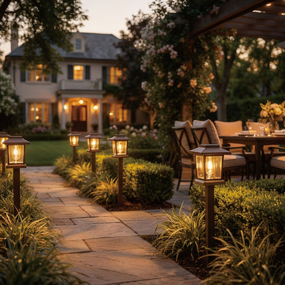 Solar Pathway Lights Outdoor Edison Style LED, Up to 12 Hours, White Solar Garden Lights for Yard
