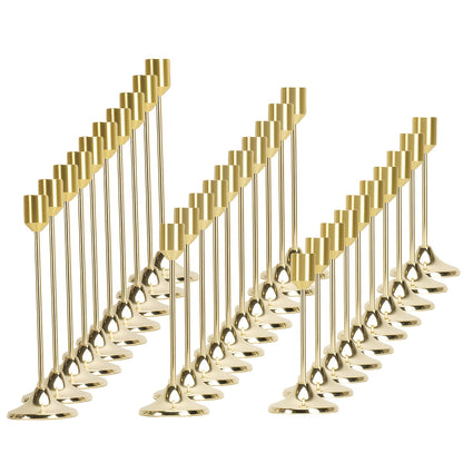 Candle Holder Set 30-Piece Metal Taper Stands in Three Heights with Gold, Silver or Black Finish Options