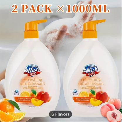Pump-Bottle Body Wash with Vitamin E Label, Five Scent Options and Single or Two-Piece Packs