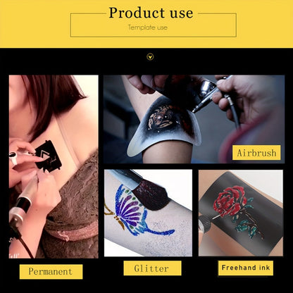 Twenty-Piece A5-Labeled Tattoo Stencil Kit002 with Animal, Symbol and Geometric Pattern Designs