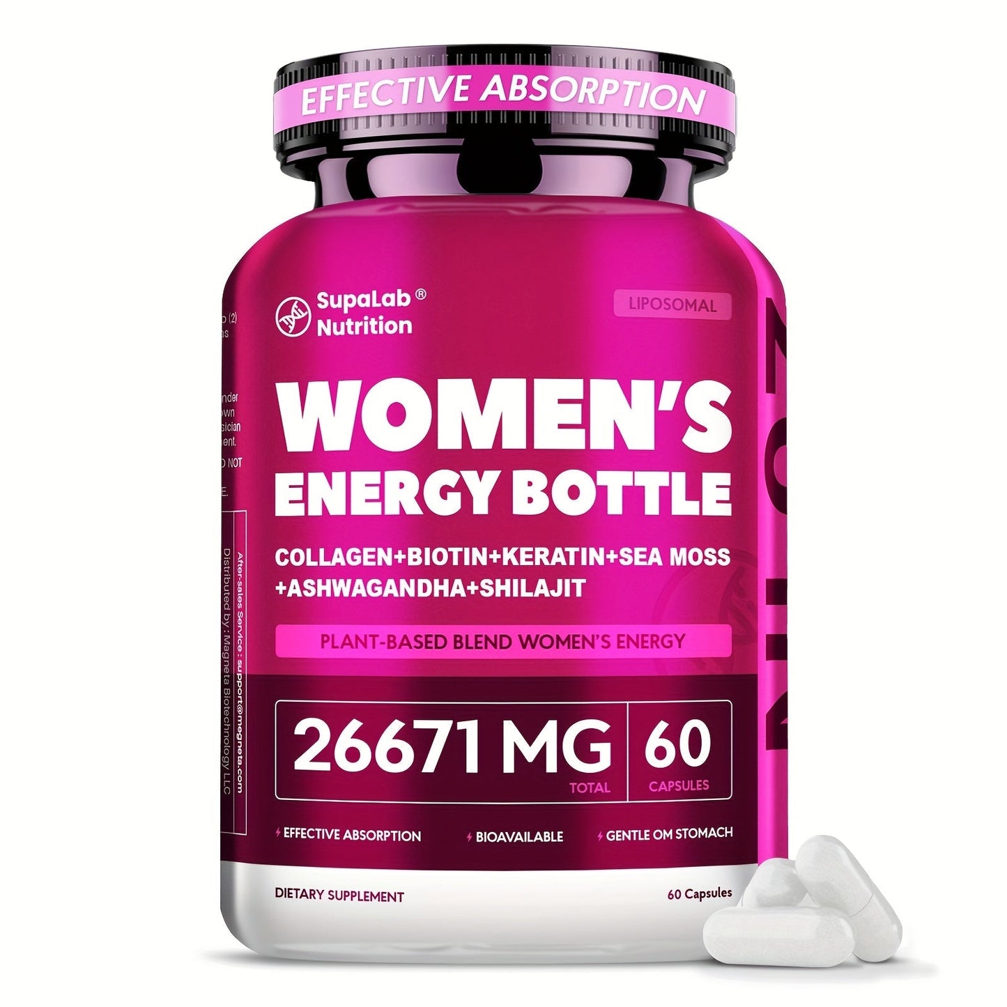 Sea Moss & Ashwagandha Women's Energy Supplement 20-in-1 with Shilajit - Hormonal Balance, Focus