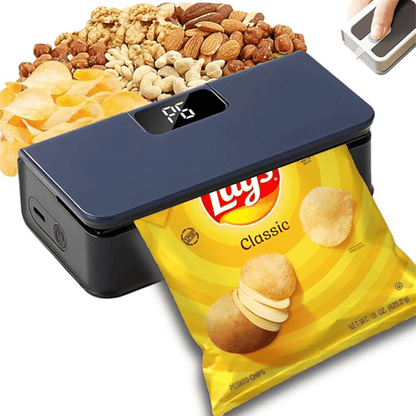 Portable Mini Bag Sealer USB Rechargeable, Handheld Food Sealer with Built-In Cutter for Fruits, Vegetables