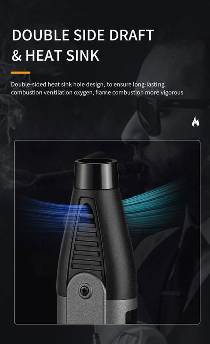 Windproof Torch Lighter 5 Pack Outdoor Butane Gas Lighter Set 1300 1800 Degree Blue Flame for Grilling, Camping and Outdoor Meals