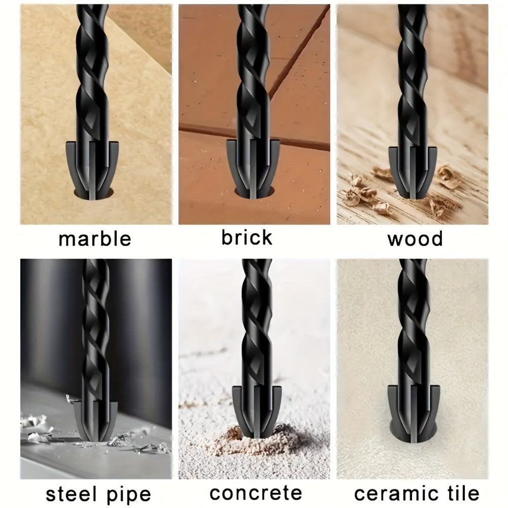 Masonry Drill Bits Set 10pcs, Tungsten Carbide Tip Drill Bits for Tile, Brick, Glass, Ceramic, Concrete
