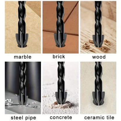 Masonry Drill Bits Set 10pcs, Tungsten Carbide Tip Drill Bits for Tile, Brick, Glass, Ceramic, Concrete