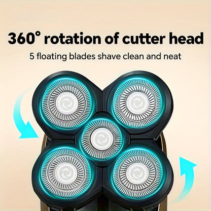 Bald Head Shaver for Men - Rechargeable Electric Razor for Bald Head & Beard Grooming, Multi-Functional Sensitive Skin Shaving Tool