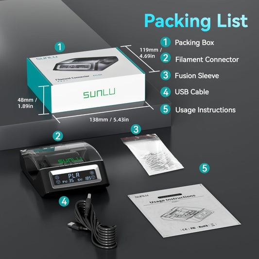 Filament Welder 1.75mm Touch Screen Up to 240°C, SUNLU 3D Filament Connector PLA ABS PETG PCL PA PC Compatible