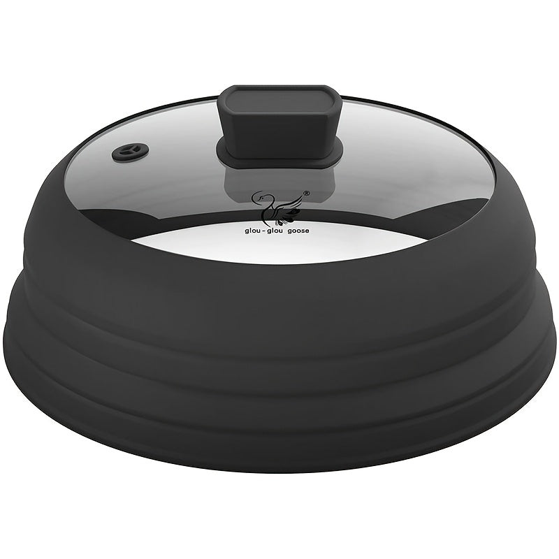 Collapsible Microwave Cover Splatter Guard with Silicone Handle - Foldable Food Cover Lid for Home Cooking, Dining and Outdoor Meals