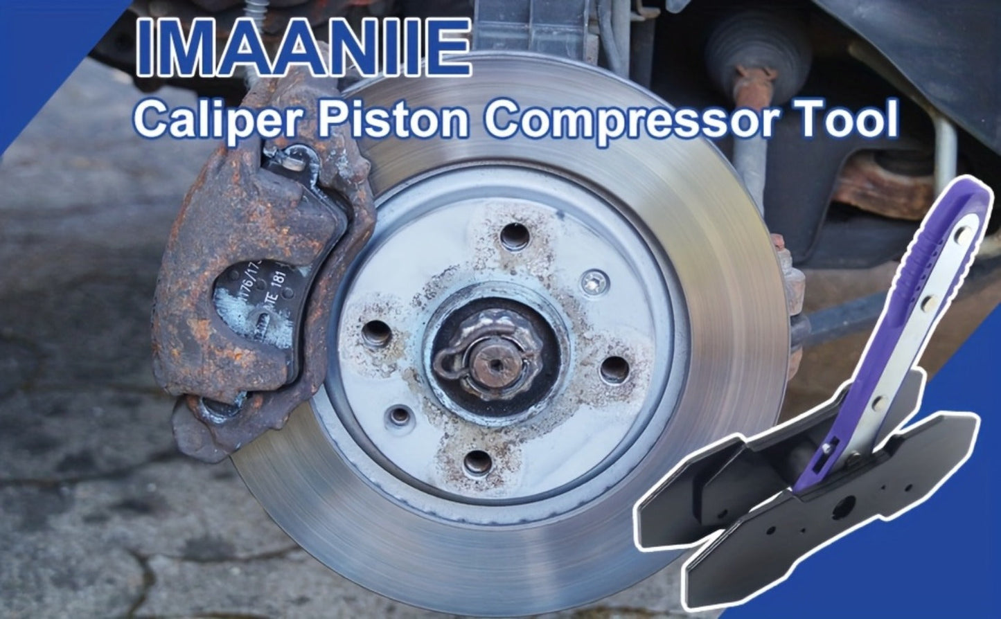 Brake Caliper Compression Tool Set – Quad Disc Piston Ratchet Press with 4 Spreader Plates, Car Brake Pad Retractor Compressor for Brake