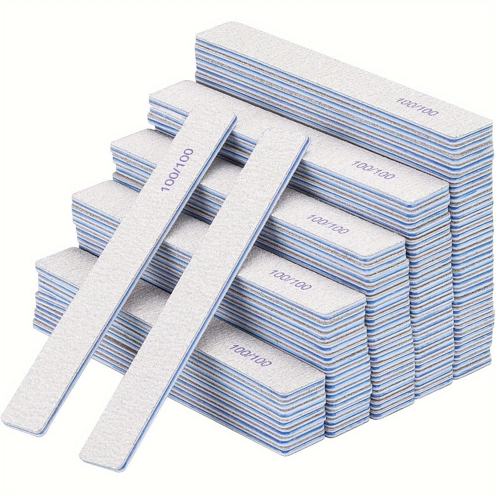 Professional Nail Files 50pcs Bulk Set Double Sided Emery Boards – 80/80, 100/100 & 100/180 Grit Options for Acrylic