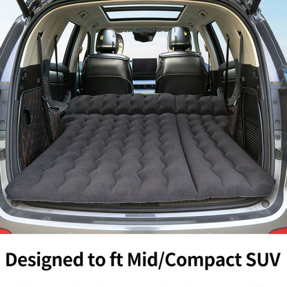 SUV Air Mattress for Camping Inflatable Car Bed with Air Pump 2 Pillows Flocking Surface Portable Sleeping Pad for SUV Backseat Road Trip