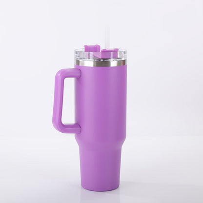 Insulated Tumbler 40oz with Handle & Straw Lid – Double-Wall Vacuum 304 Stainless Steel Travel Cup, Leakproof & Rustproof