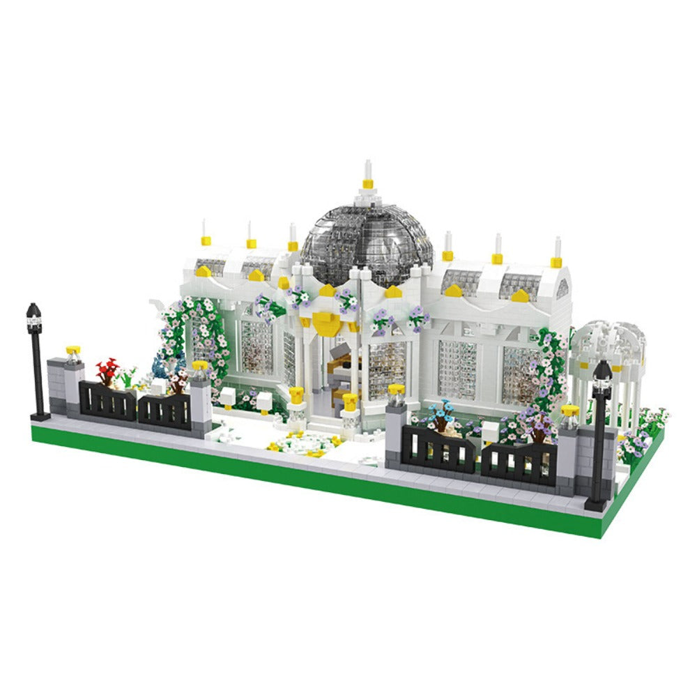 6700-Piece Garden Plaza Building Block Model in Boxed or Bagged Versions with Dome, Flowers and Fence