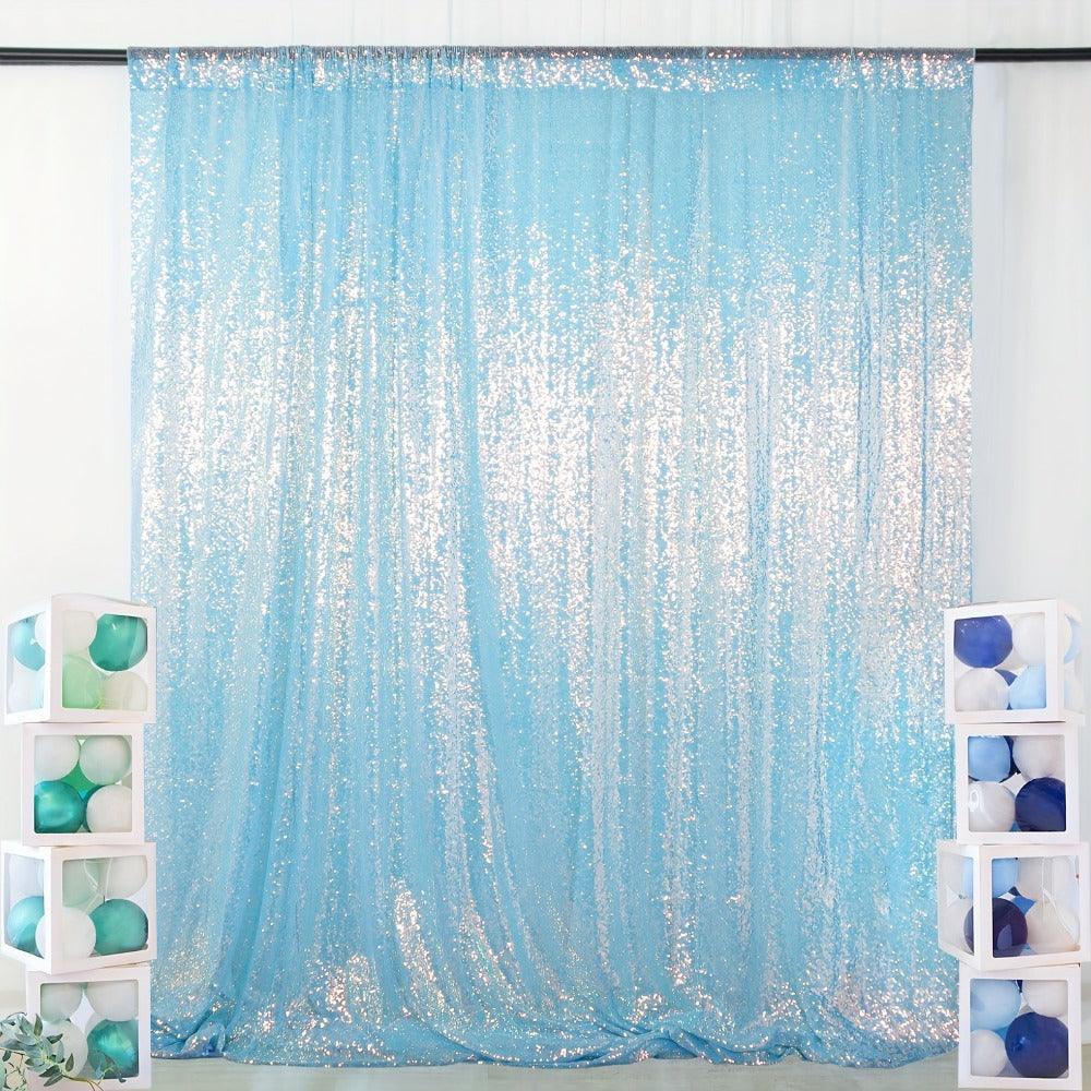 Sequin Backdrop Curtain for Party Wedding – 4x8ft Shimmering Glitter Curtain for Birthday Photo Booth Stage Decoration, Easy Hang