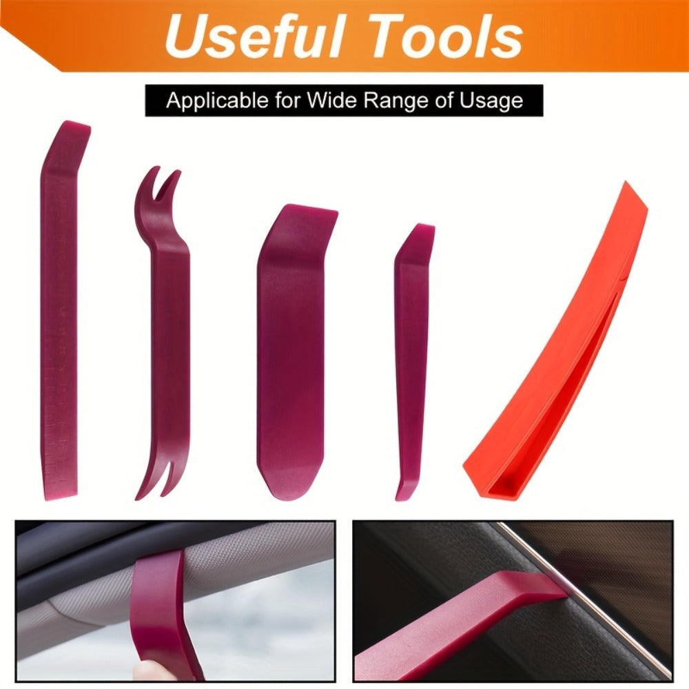 Fourteen-Piece Automotive Entry and Trim Tool Kit with Air Wedges, Long-Reach Rods and Carry Case