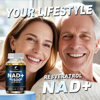 NAD+ Supplement Capsules with Resveratrol, Cellular Energy, & Daily Vitality Support for Women & Men