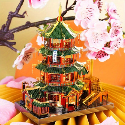 Chinese Street View Metal Model Kit, MU 3D Puzzle Traditional Architecture, Tianloc Pavilion Chiya Chai Tea House Drunk Xiao Lou