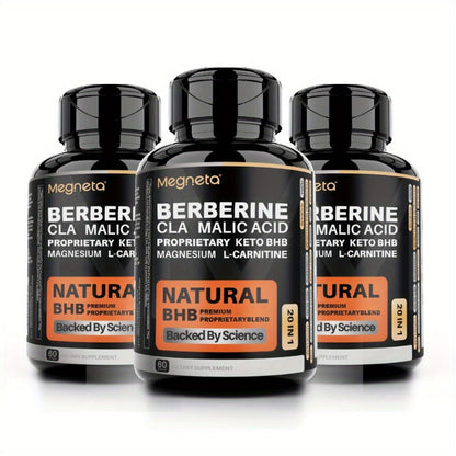 Keto BHB Weight Loss Capsules 20-in-1 with L-Carnitine CLA Berberine Malic Acid, Fat Burn Insulin & Liver Health Support