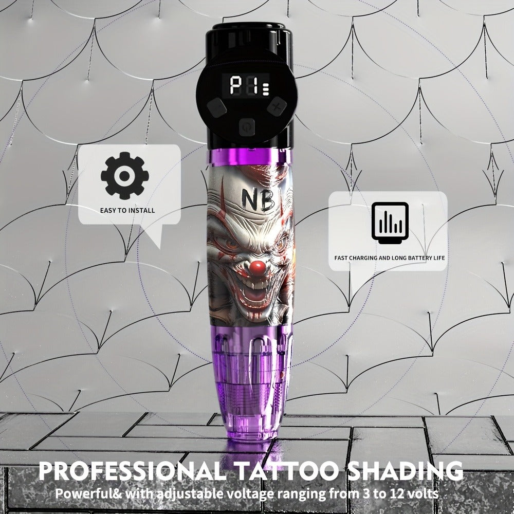 LCD Display Tattoo Machine Kit Complete Set INKSOUL Rotary Tattoo Gun with Voltage for Temporary Body Art, Festivals and Costumes