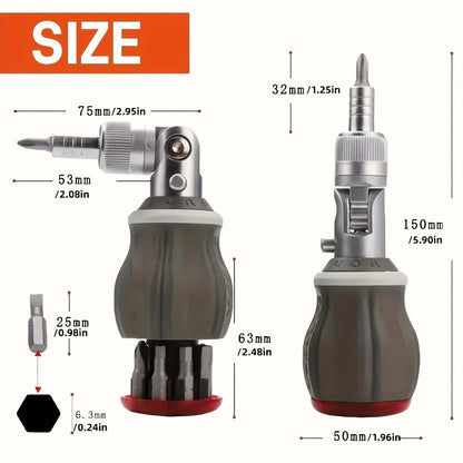 8-in-1 Ratcheting Screwdriver Set Magnetic Tip Multi Bit Tool Kit for DIY Home Projects for Entryways, Bedrooms and Living Spaces