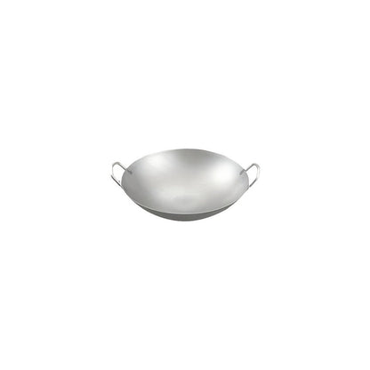 Stainless Steel Wok & Frying Pan, Non-Stick Cooking Surface, Handle, Compatible with Gas, Induction & Electric Stovetops