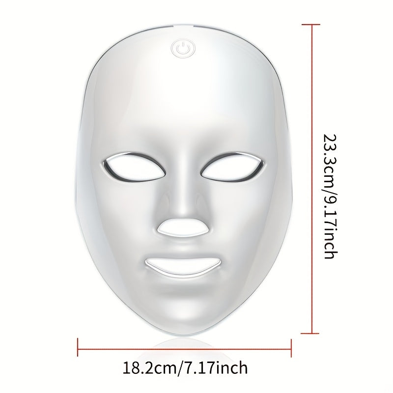 LED Light Therapy Face Mask 7 Color Photon Skin Rejuvenation - Acne Treatment Wrinkle for Bath Time, Home Spa and Personal Care