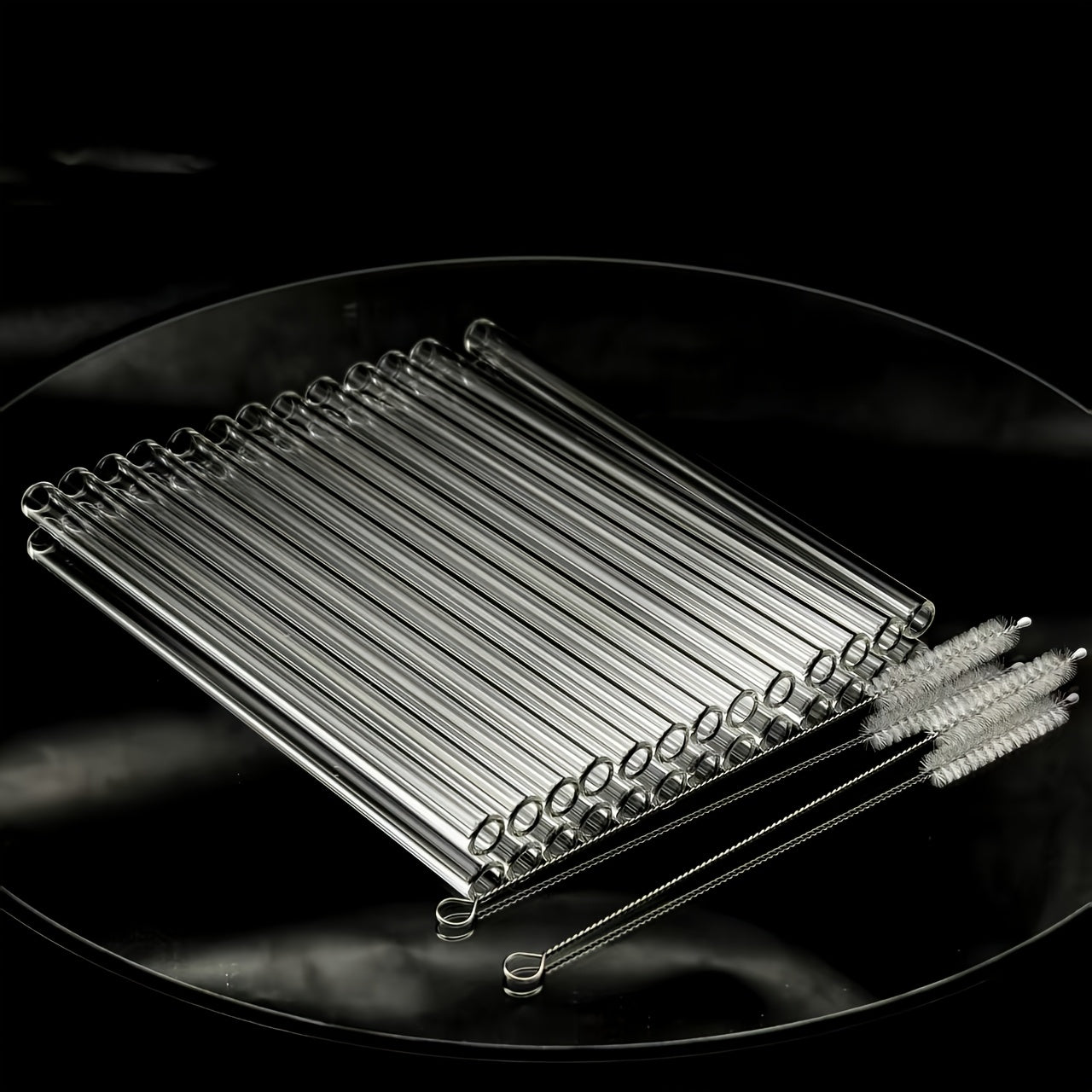 Glass Straws Reusable 12 Pack with Cleaning Brushes – Borosilicate Glass Drinking Straws 6 or 8 Inch, Clear & Colorful, Thick 12mm