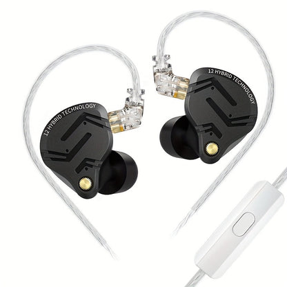 KZ ZS12 PRO X In-Ear Monitor Hybrid IEM Headphones Detachable Cable Noise Cancelling for Bedside Audio, Alarms and Room Entertainment