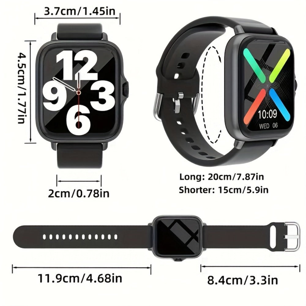 Smartwatch with Bluetooth Calling 1.91" AMOLED HD Touch Screen, Voice Assistant, Music Playback, Built-in Mic & Speaker, Multi-Sport