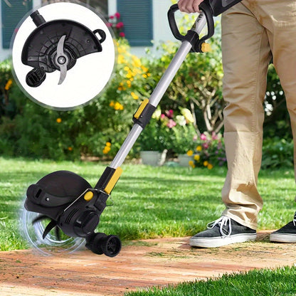 Electric Lawn Mower Cordless 110-240V Lithium-Ion Battery 4A Power with LCD Display Adjustable Cutting for Garden, Patio and Yard Use