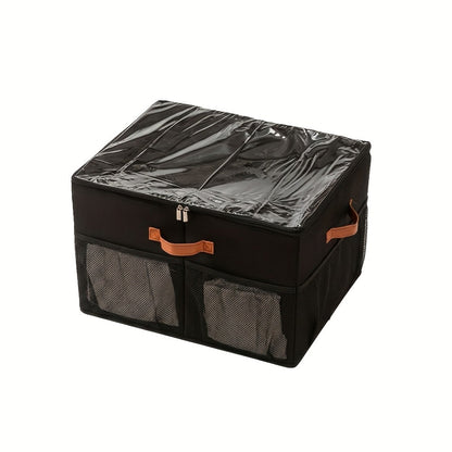 Sixteen-Compartment Foldable Shoe Storage Box with Flip-Top Cover, Side Handles and One- or Two-Piece Sets