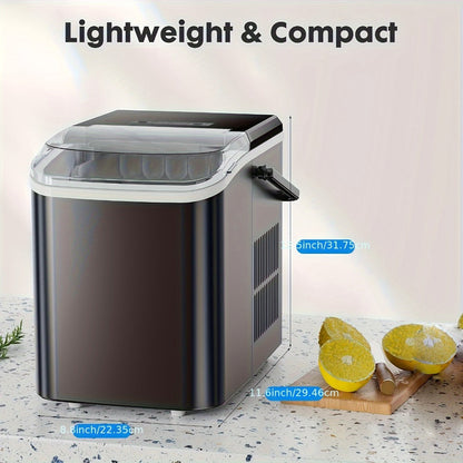 Countertop Bullet Ice Maker with 26.5 lb Daily Label, 9 Cubes per 6 Minutes, 1.5L Tank and Two Colors