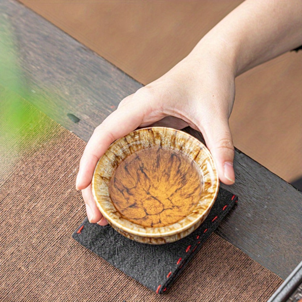 Jianzhan Ceramic Tea Cups Set of 5, Handmade Kiln-Changed Glazed Kung Fu Teacups, Traditional Chinese Porcelain