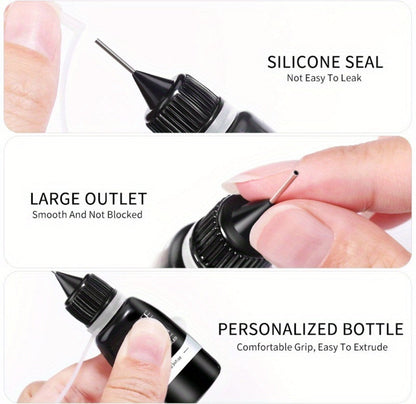 Nail Rhinestone Adhesive Gel 2pcs 0.34oz Clear Sticky Glue for 3D Nail Art Gems Charms Crystals Drill Jewelry