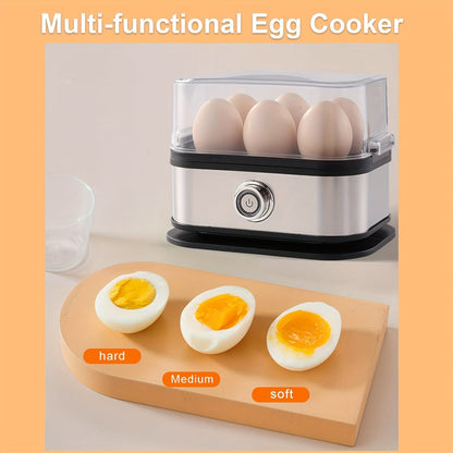 Rapid Electric Egg Cooker 6-Egg, 304 Stainless Steel Egg Boiler & Steamer for Hard, Medium & Boiled Eggs